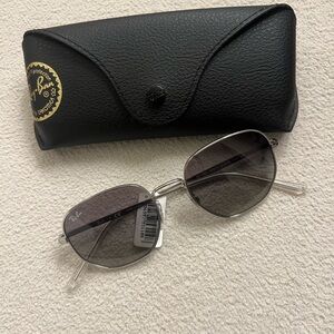 silver rayban 55mm geometric shape